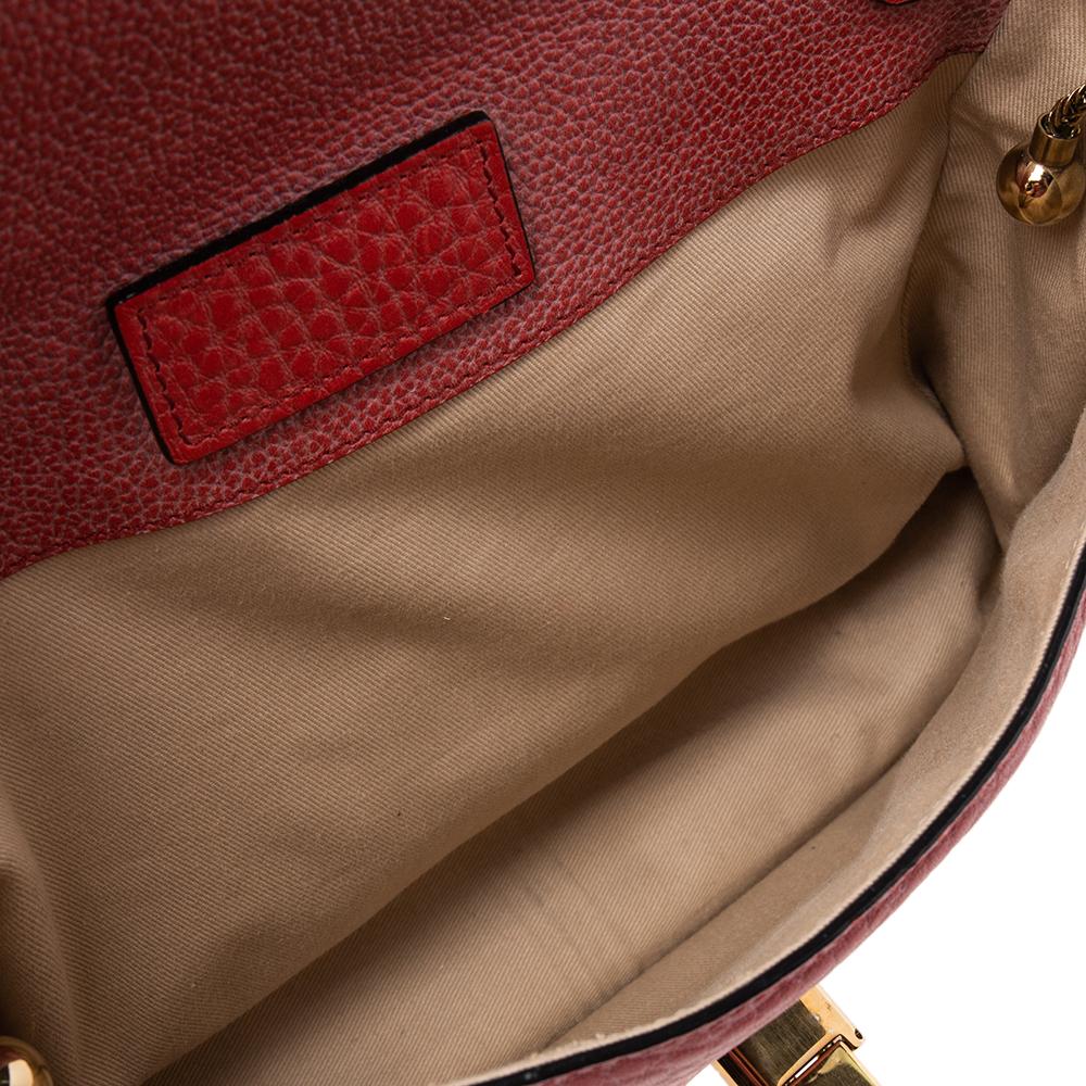 Women's Chloe Red Leather Medium Sally Flap Shoulder Bag
