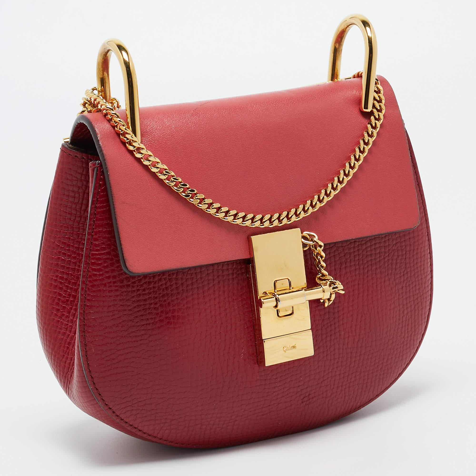 Chloé Red Leather Mini Drew Chian Shoulder Bag For Sale 6
