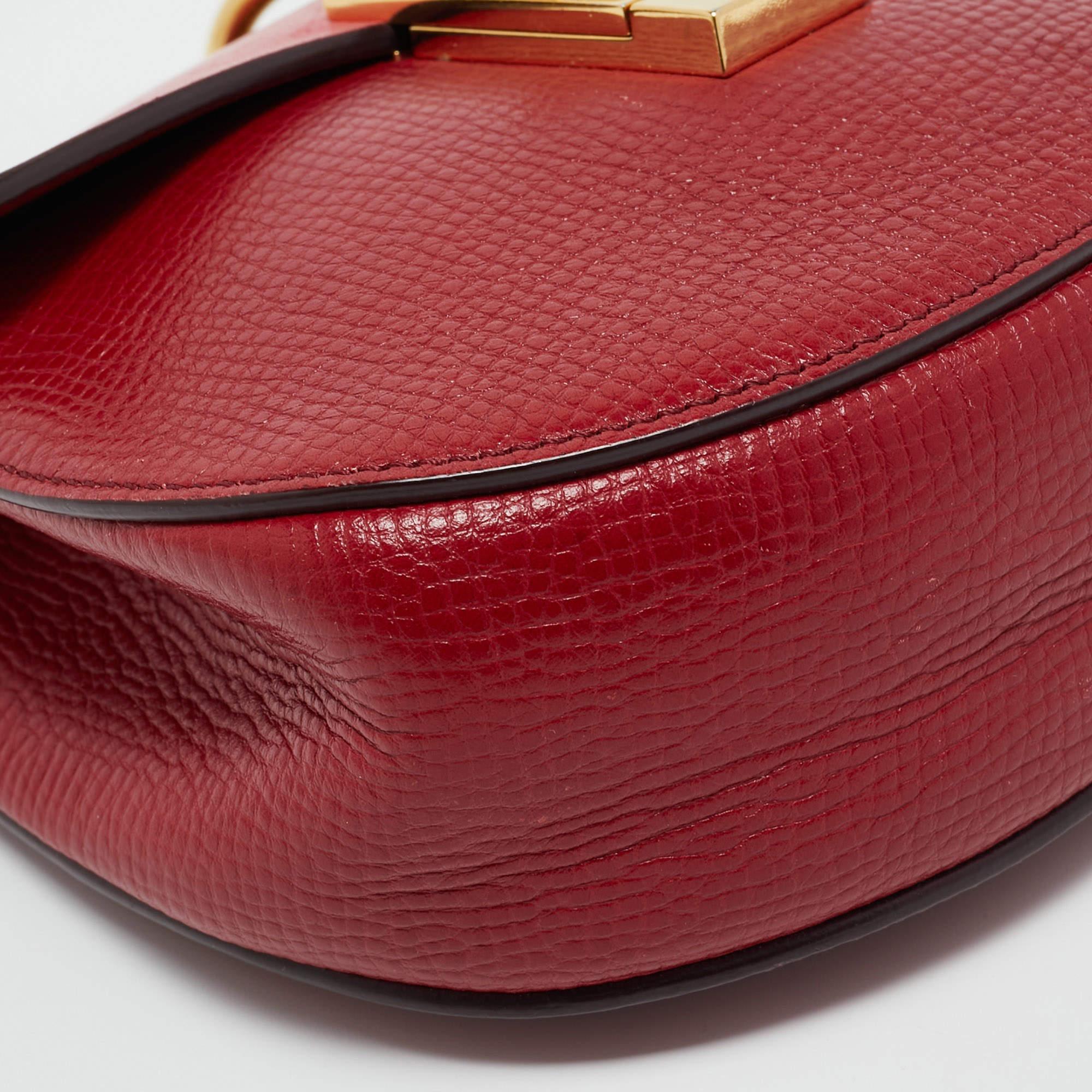 Women's Chloé Red Leather Mini Drew Chian Shoulder Bag For Sale