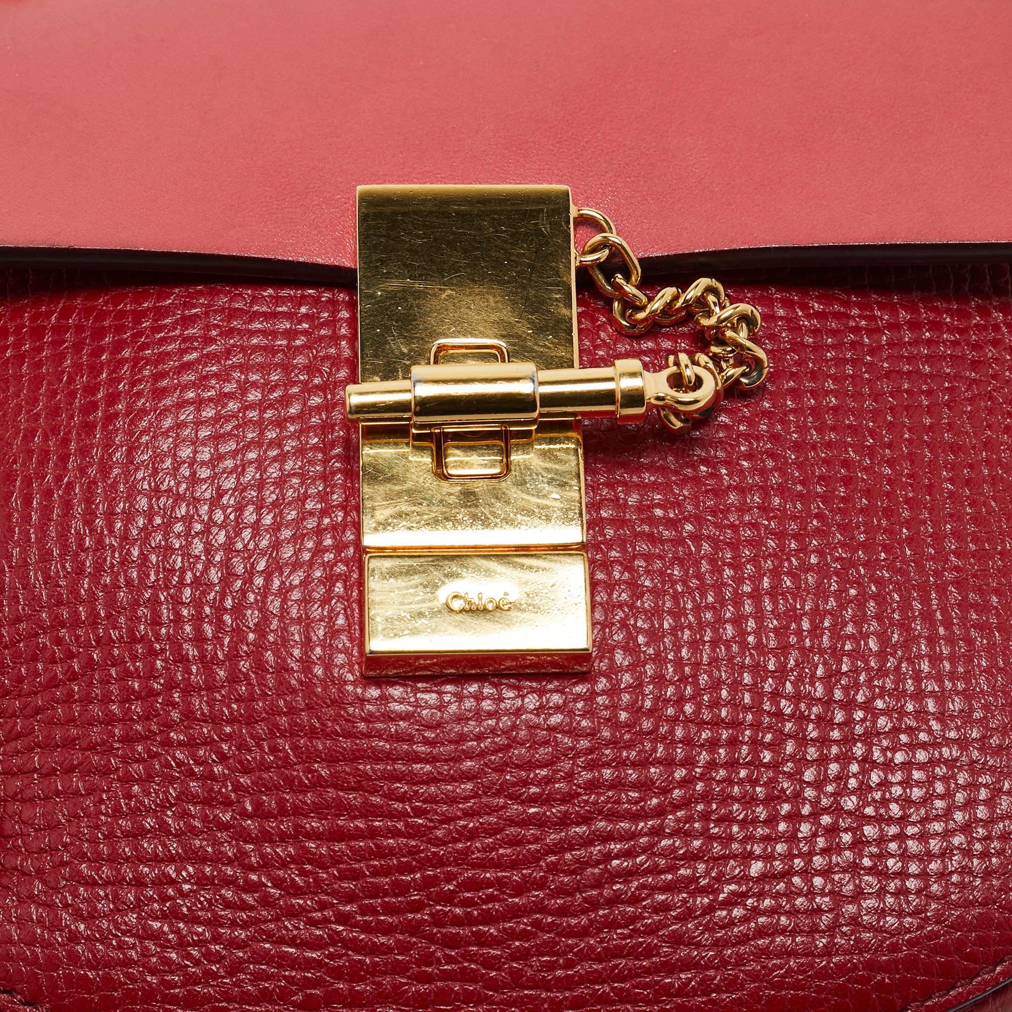 Chloé Red Leather Mini Drew Chian Shoulder Bag For Sale 1