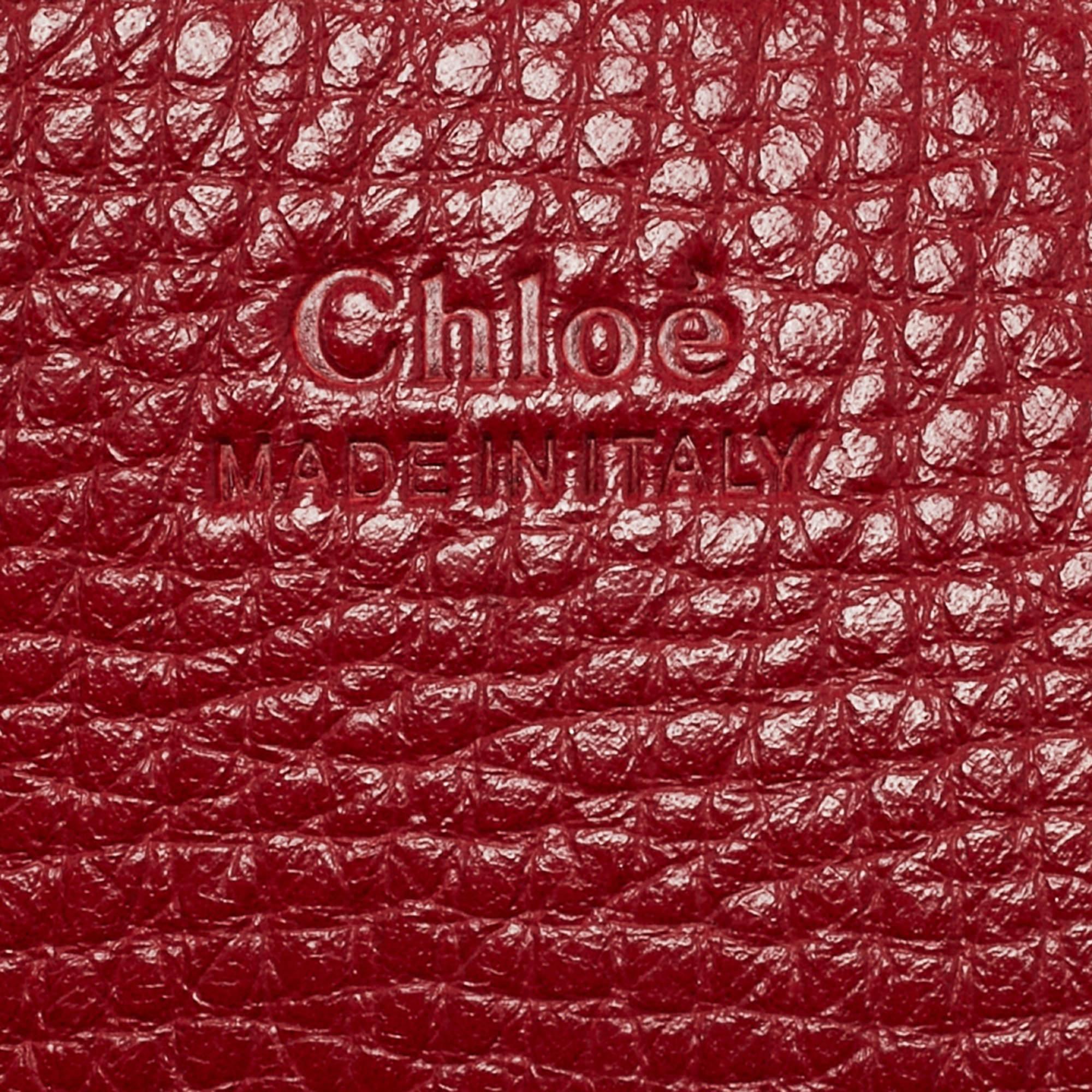 Chloé - Sac à bandoulière Mini Drew Chian en cuir rouge en vente 4