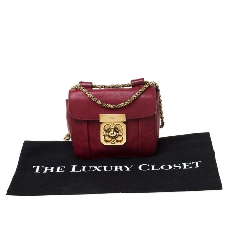 Chloe Red Leather Mini Elsie Crossbody Bag For Sale at 1stdibs