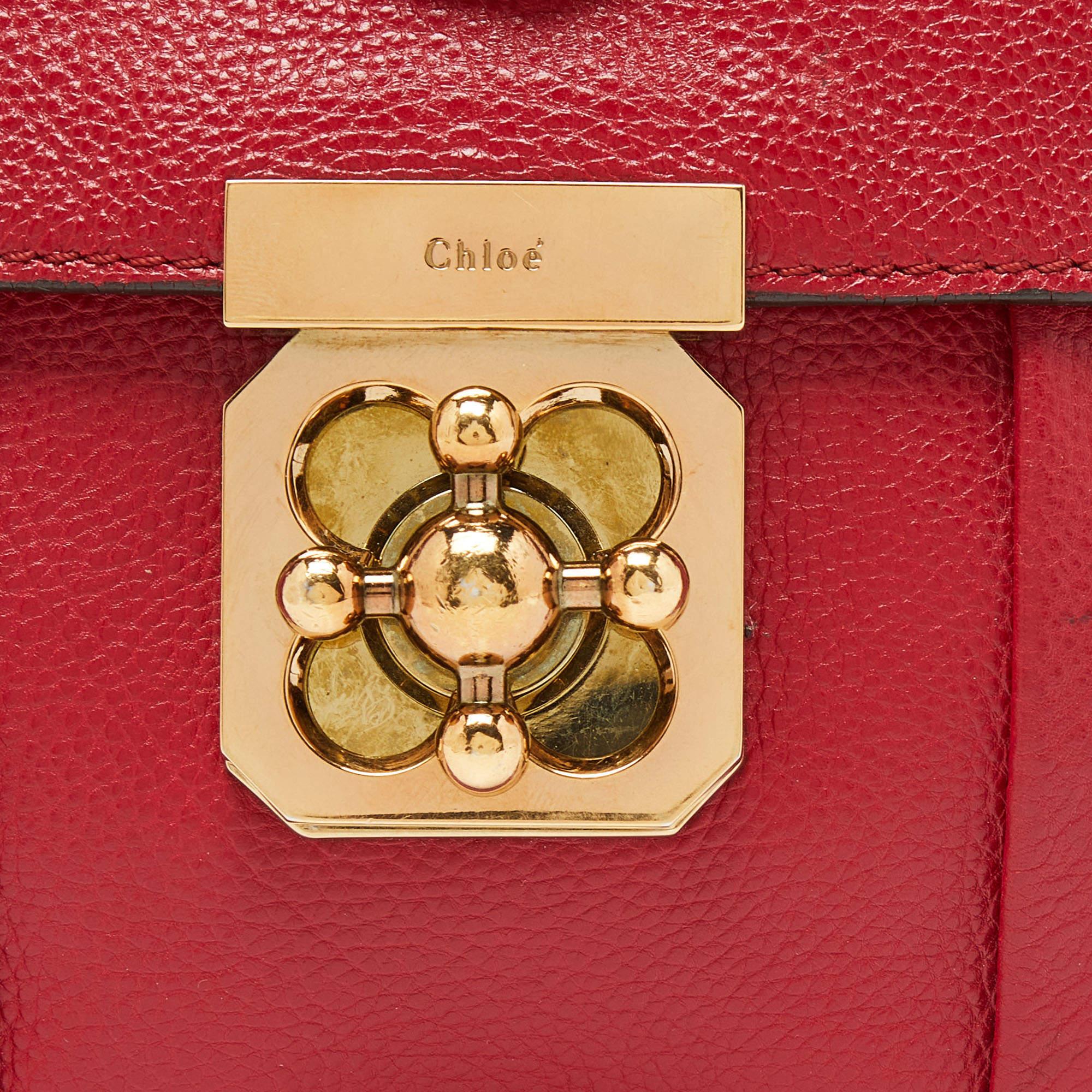 Women's Chloe Red Leather Mini Elsie Crossbody Bag For Sale