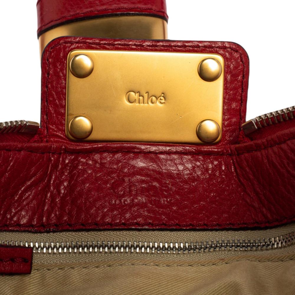 Chloe Red Leather Paddington Satchel 9