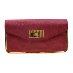 Chloe Red Leather Sally Clutch