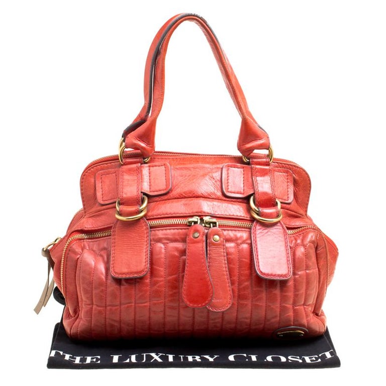 Chloe Red Leather Satchel For Sale at 1stDibs