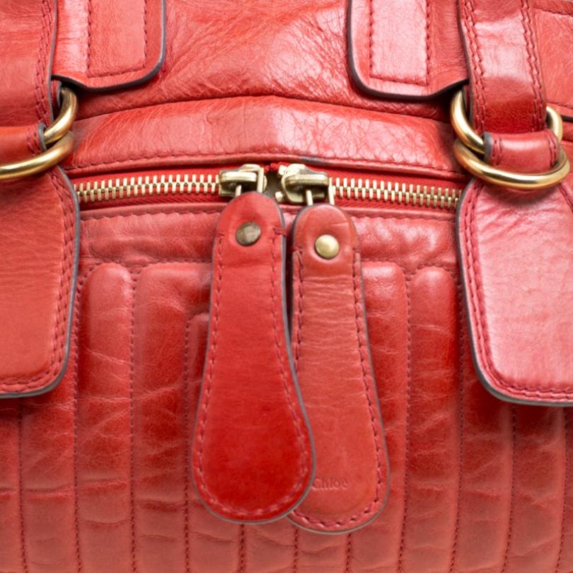 Chloe Red Leather Satchel 2