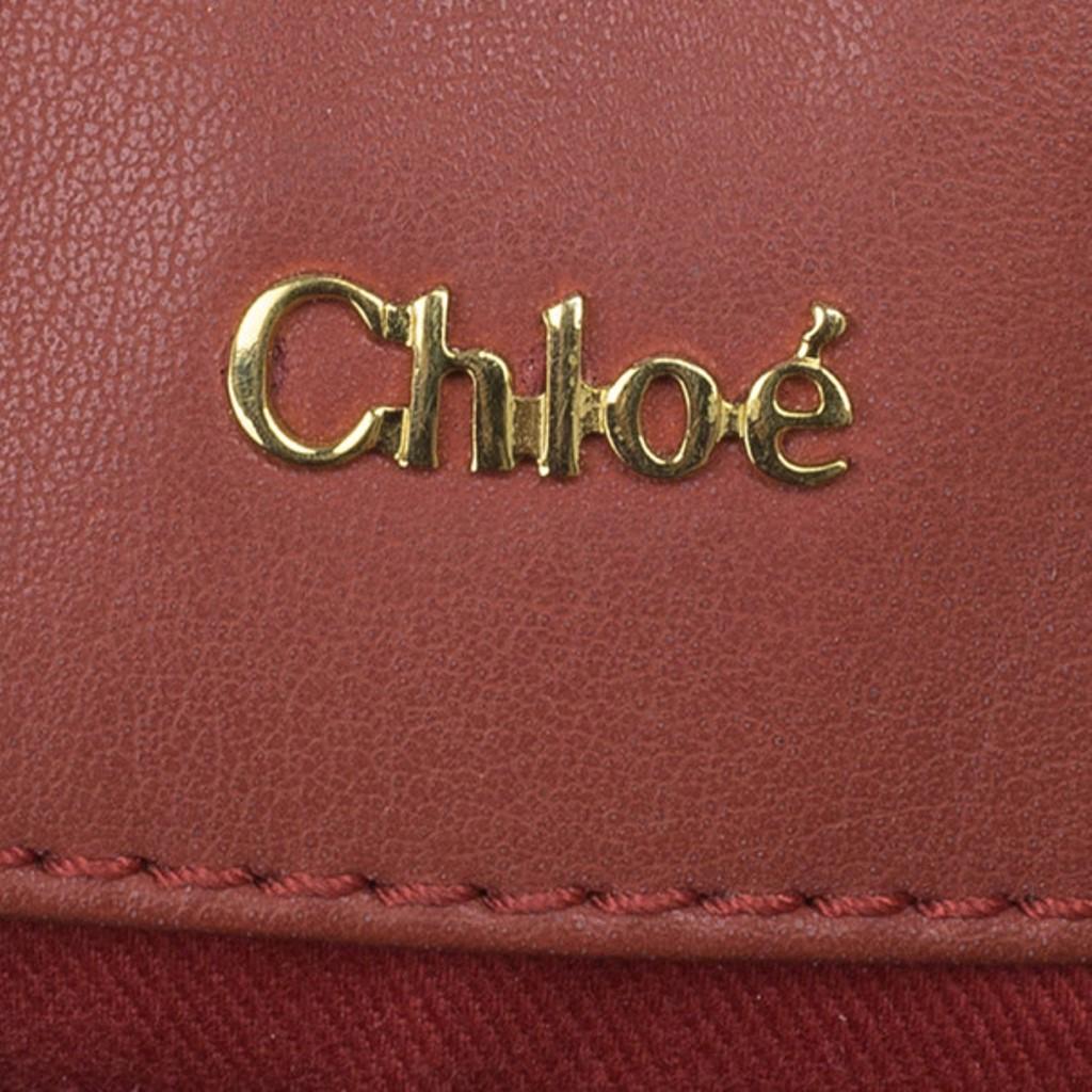 Chloe Red Leather Shopping Tote 11