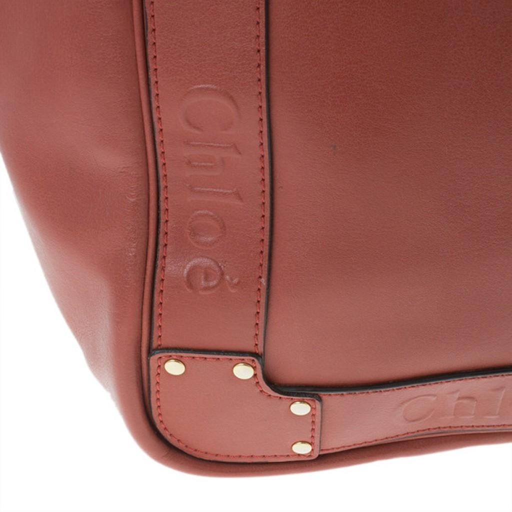 Chloe Red Leather Shopping Tote 12