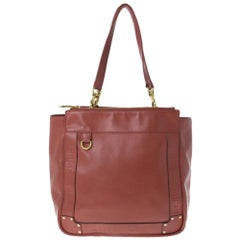 Chloe Red Leather Shopping Tote