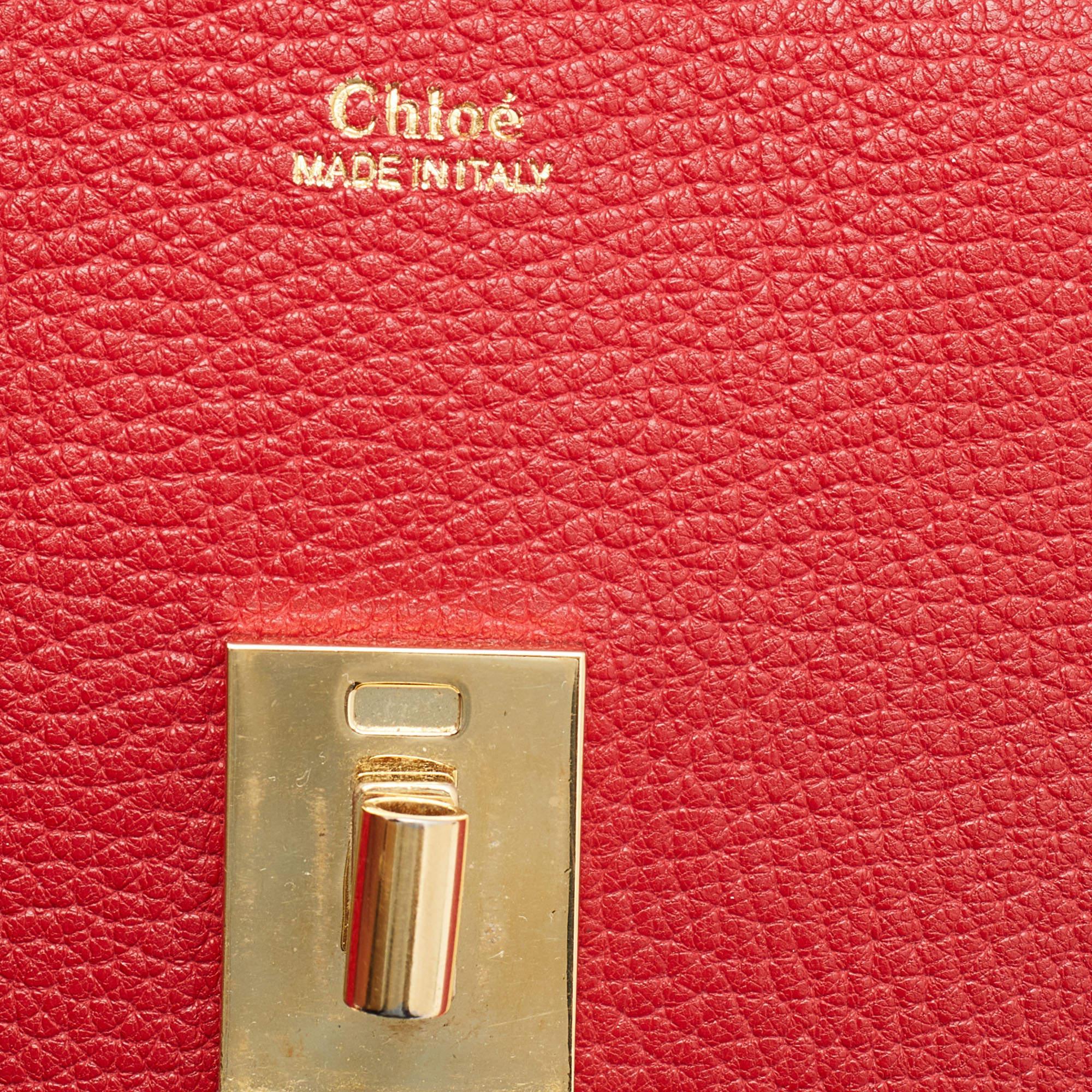 Chloe Red Leather Small Drew Chain Crossbody Bag 3