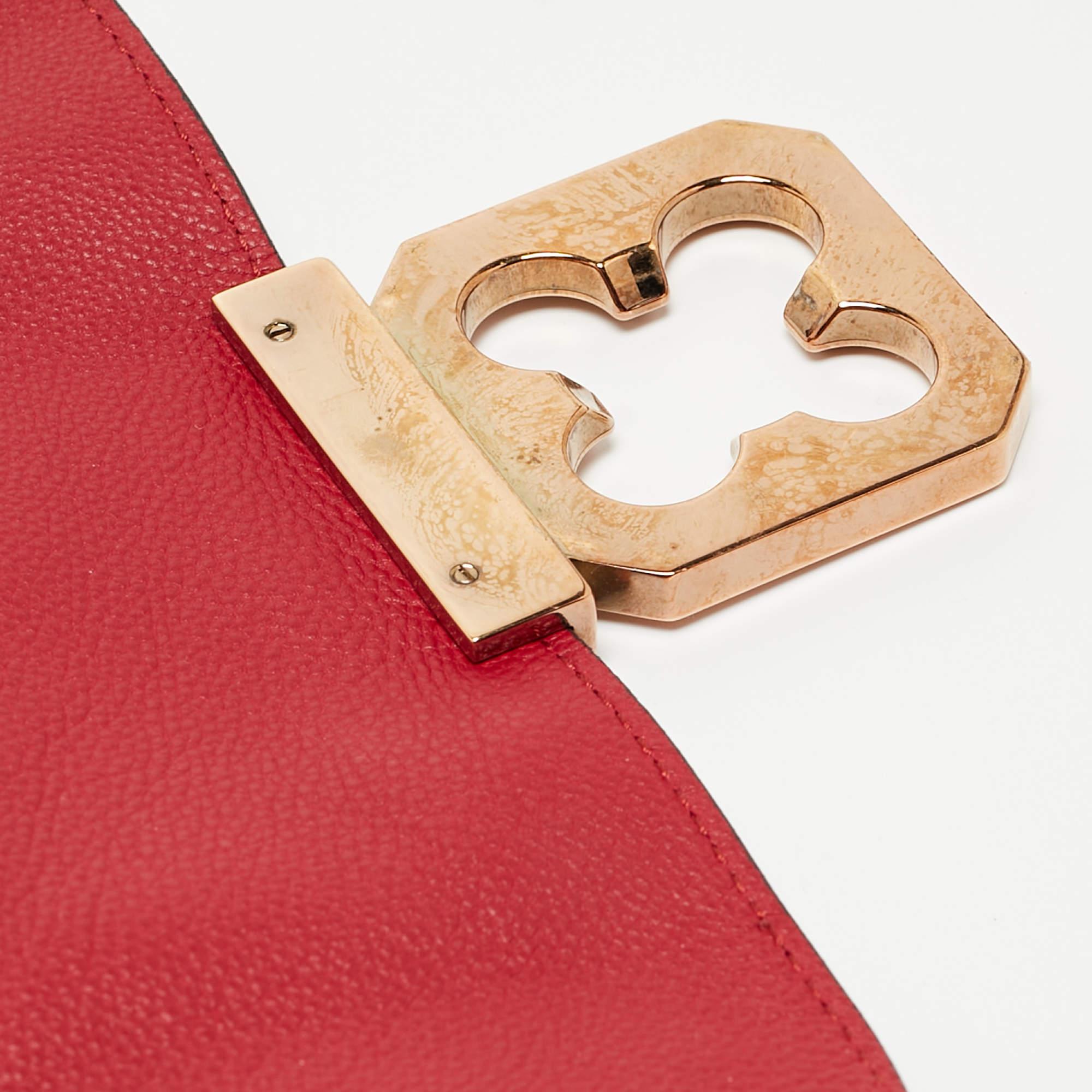 Chloe Red Leather Small Elsie Shoulder Bag For Sale 6