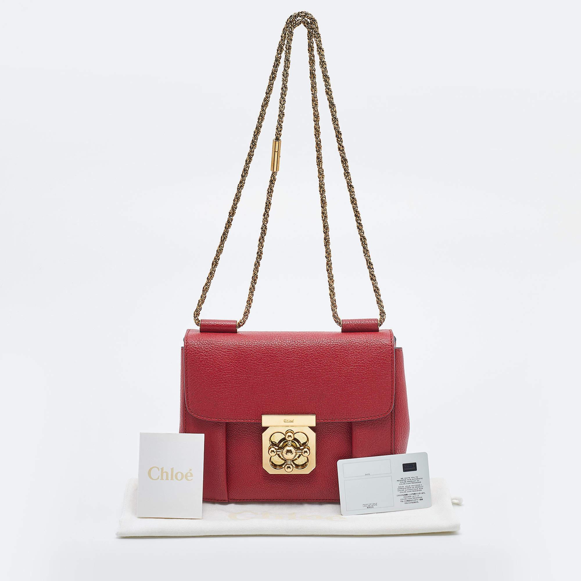 Chloé Red Leather Small Elsie Shoulder Bag 7