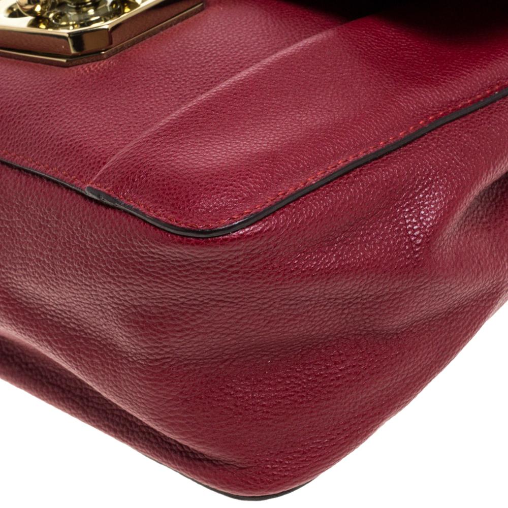 Chloe Red Leather Small Elsie Shoulder Bag In Good Condition In Dubai, Al Qouz 2