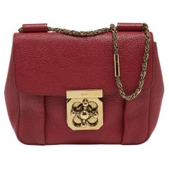 Chloé Red Leather Small Elsie Shoulder Bag