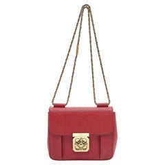 Chloé Red Leather Small Elsie Shoulder Bag