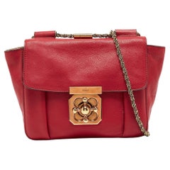 Chloe Red Leather Small Elsie Shoulder Bag