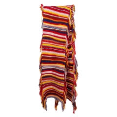 Sciarpa MUFFLER CHLOE in misto cachemire rosso multicolore STRIPED FRINGED KNIT