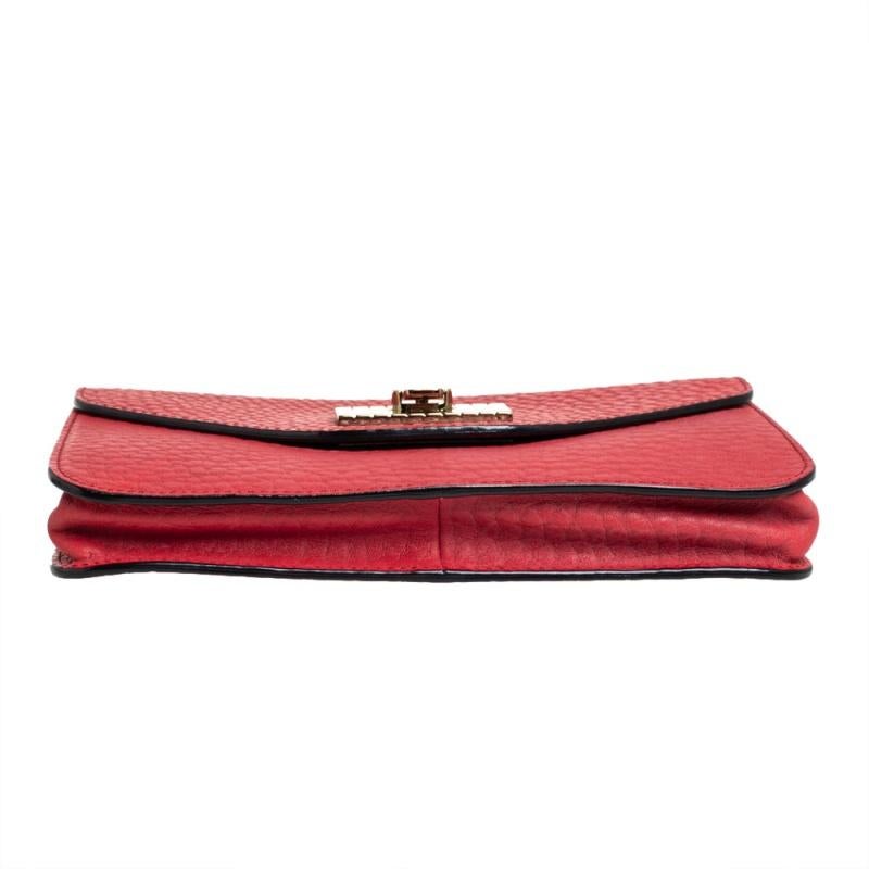 Chloe Red Pebbled Leather Sally Clutch 1