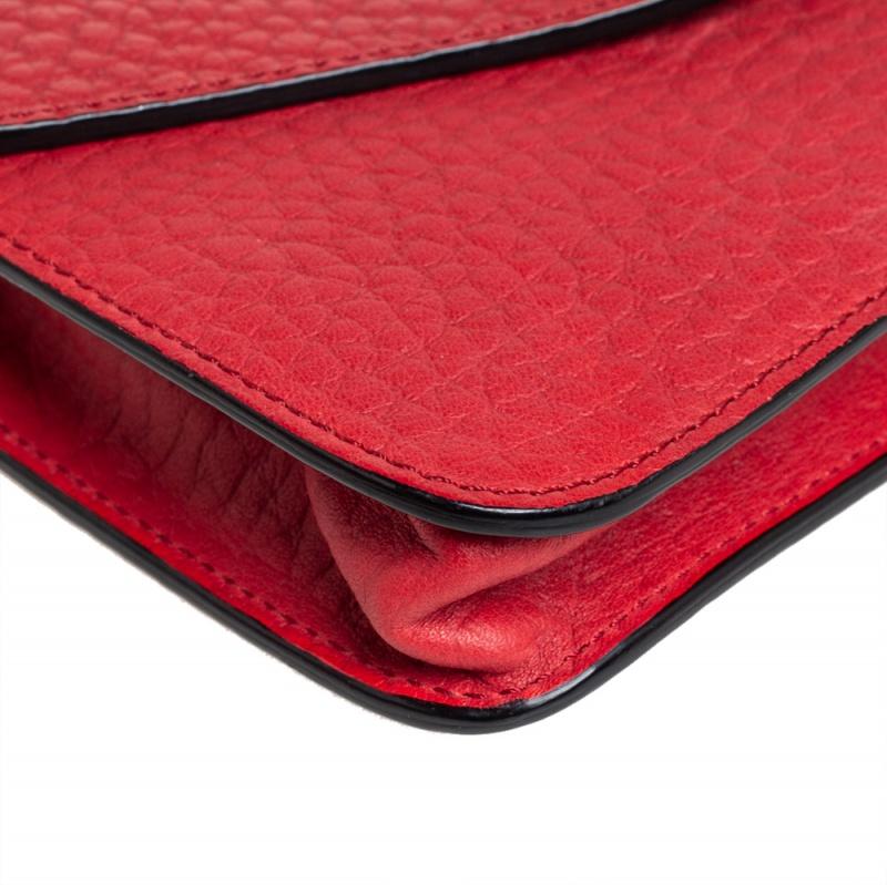Chloe Red Pebbled Leather Sally Clutch 3