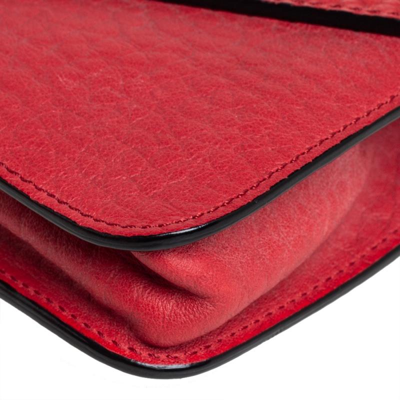 Chloe Red Pebbled Leather Sally Clutch 4