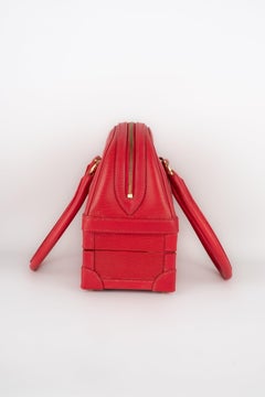 Chloé Red Pressed Calf Leather Briefcase Bag