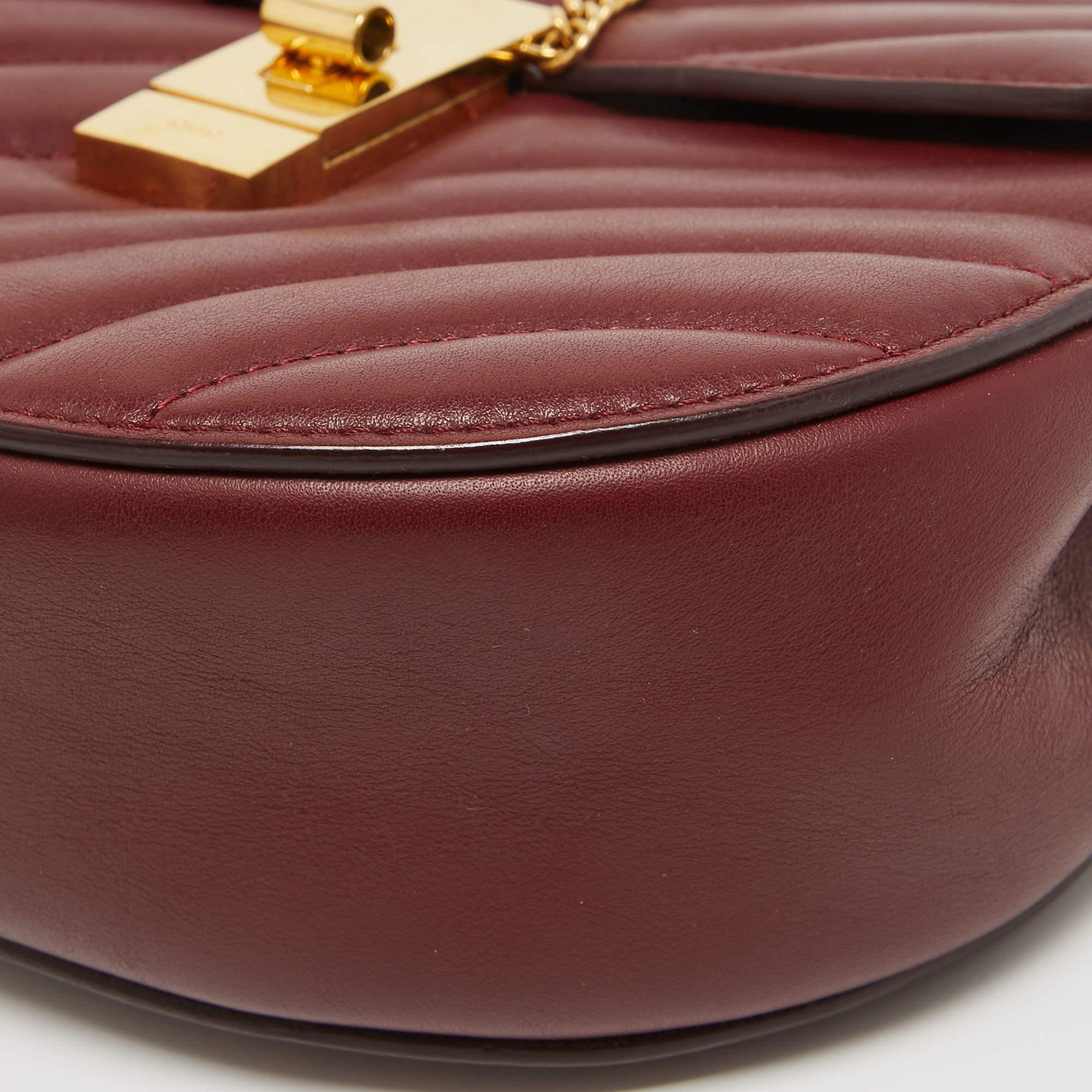 Chloe Red Quilted Leather Medium Drew Shoulder Bag For Sale 5