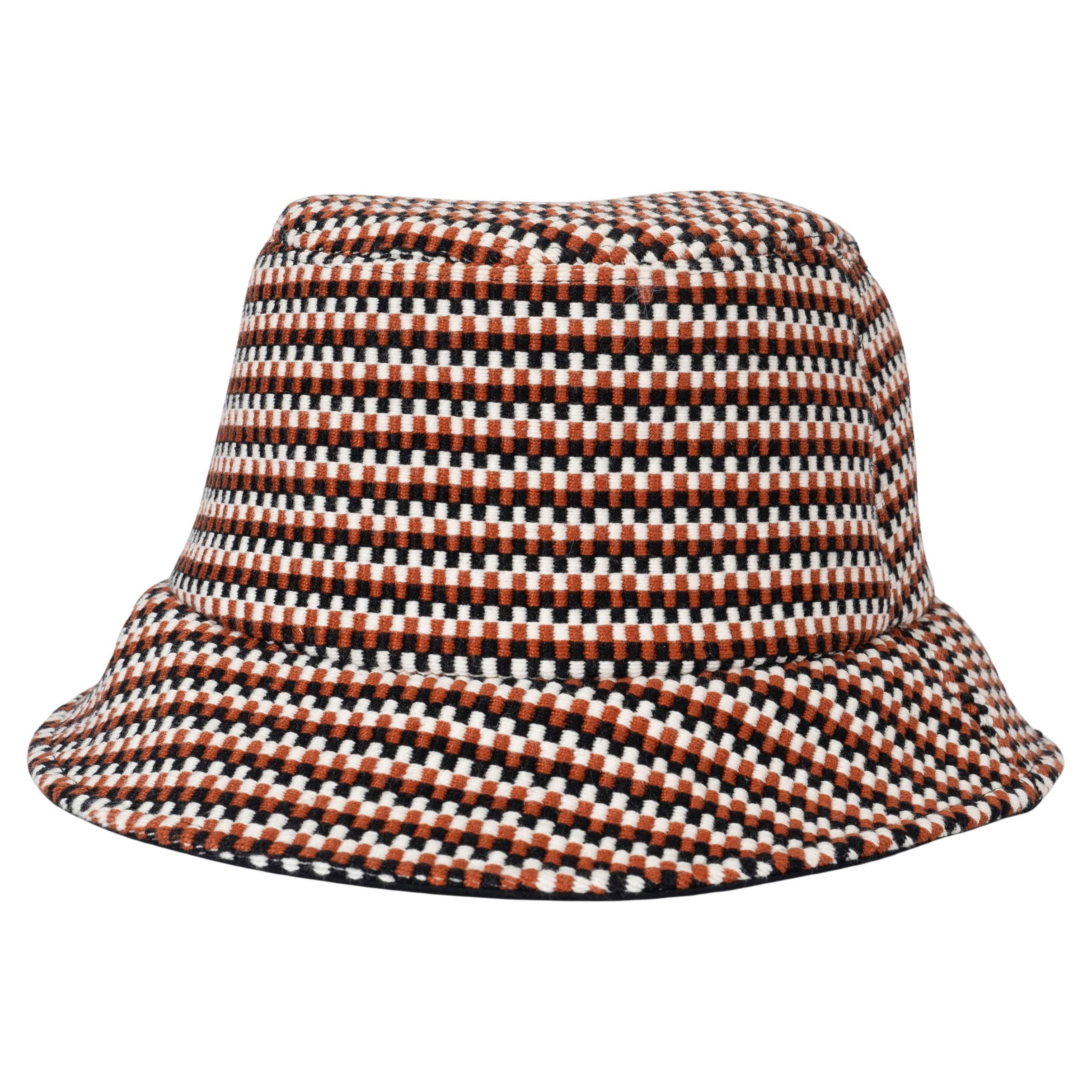 Chloe Brown rouge sable 2022 MERIL CHECK JACQUARD Bucket Hat 57