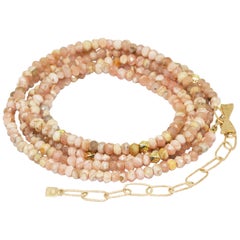 Chloe Rhodochrosite Gold 18 Karat Gemstone Convertible Wrap