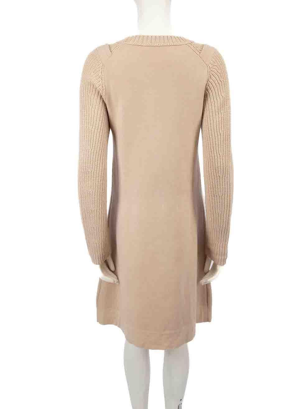 Chloé Rope Beige Wool Knit Dress Size M In Excellent Condition For Sale In London, GB
