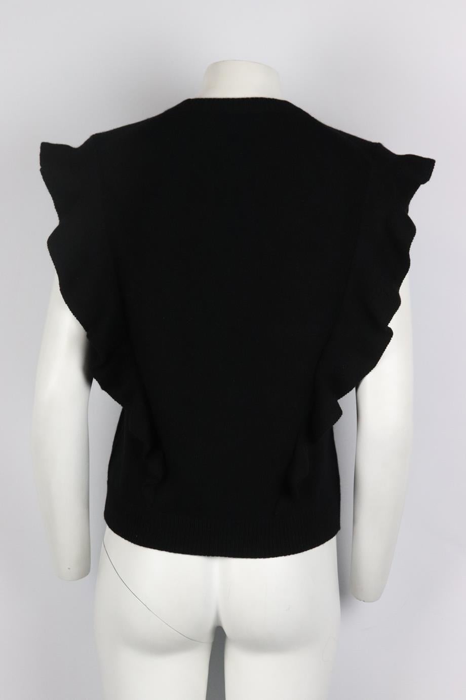 Chloé Ruffled Cashmere Top Large In Excellent Condition In London, GB