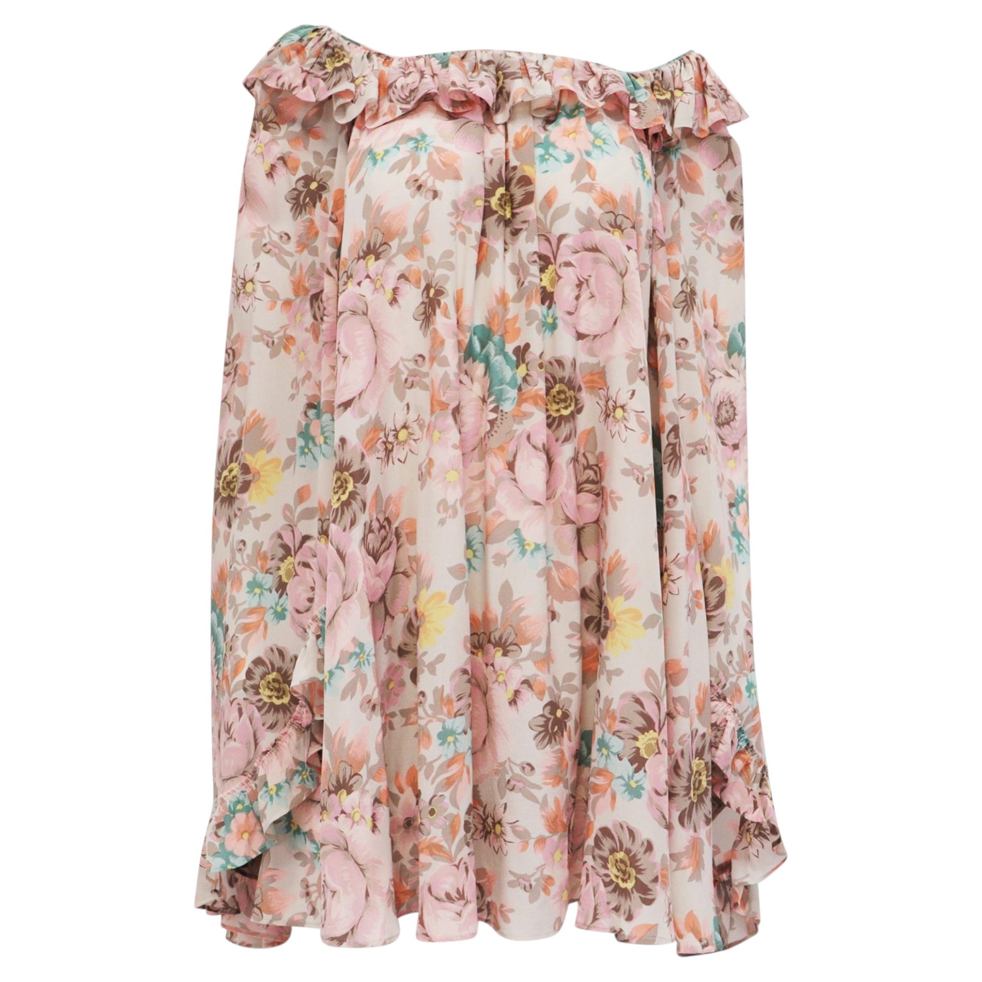 Minivestido con volantes de Chloé, de seda con estampado floral en venta