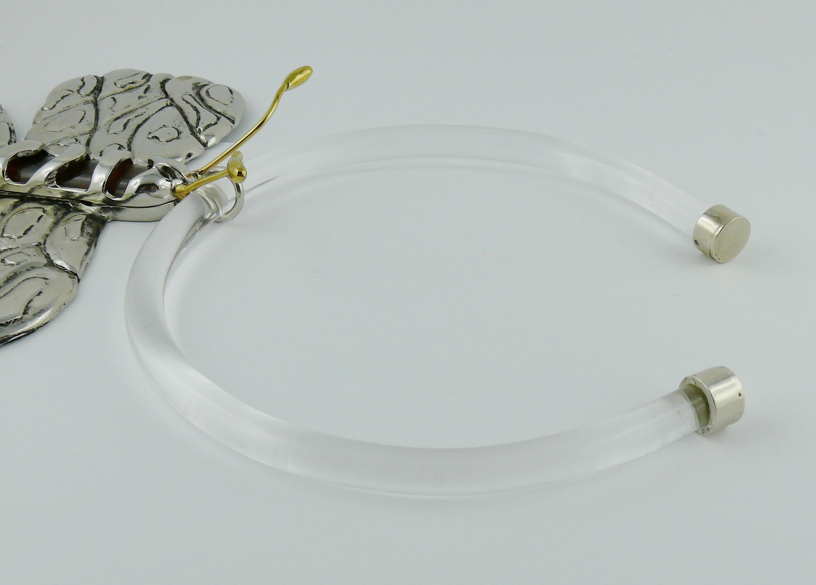 Chloe Runway 2004 Lucite Butterfly Pendant Collar Necklace 4