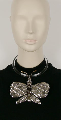 Chloe Runway 2004 Lucite Butterfly Pendant Collar Necklace