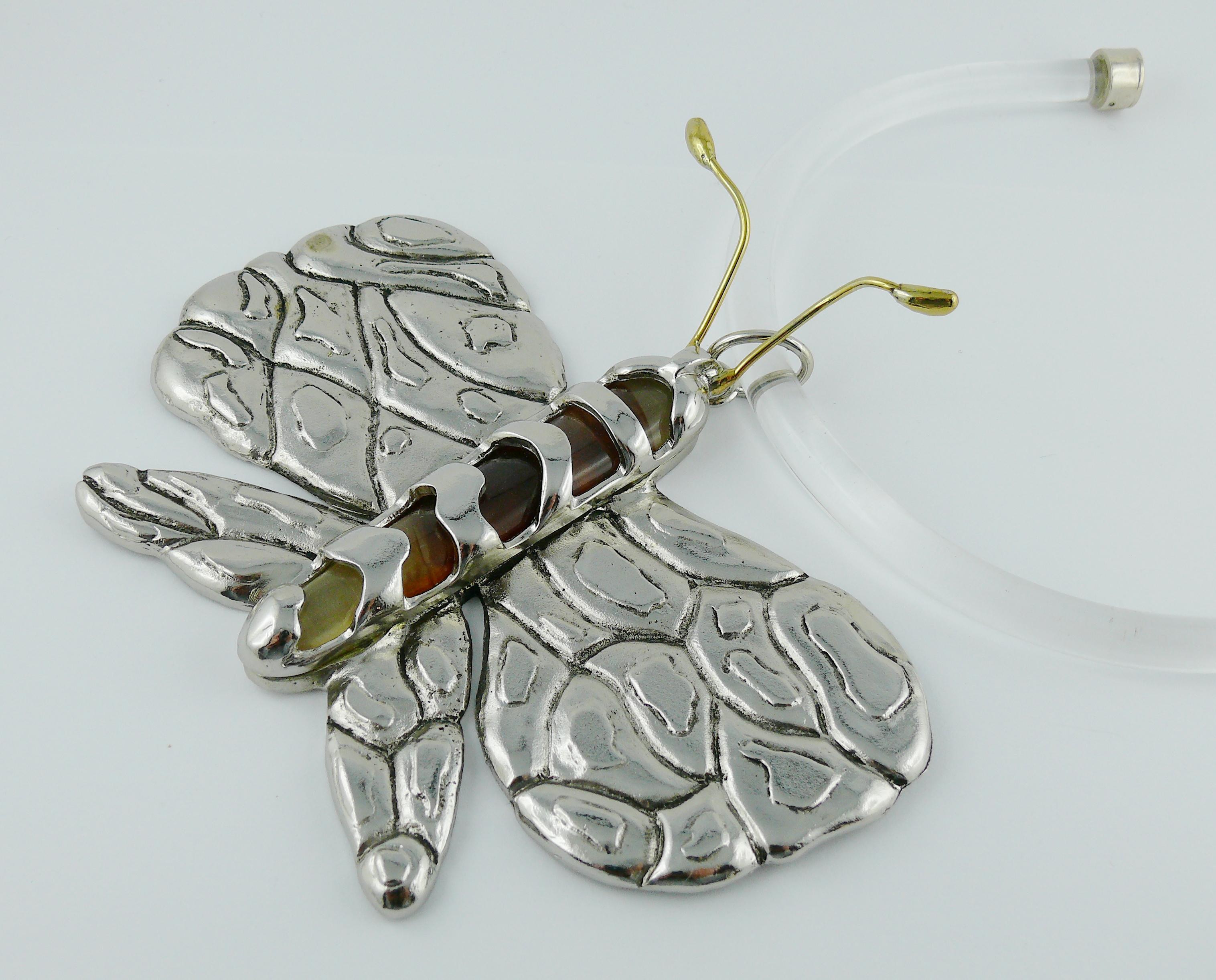 Chloe Runway 2004 Lucite Butterfly Pendant Collar Necklace 1