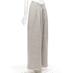 CHLOE Runway Chine Grey 100% cotton extra wide leg sweat pants FR34 XS