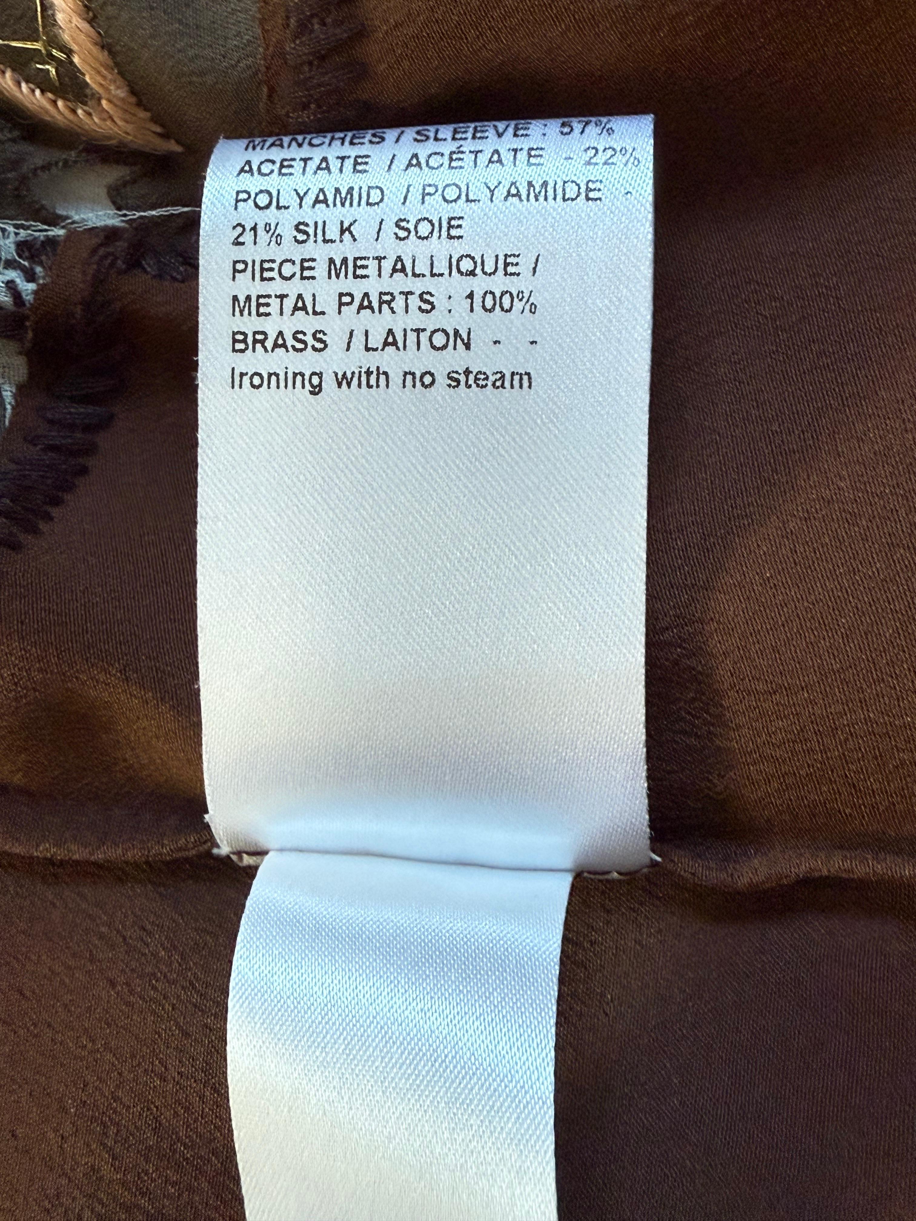 Chloé - Vestito midi occidentale in seta con borchie e ricami - FR 36 in vendita 9
