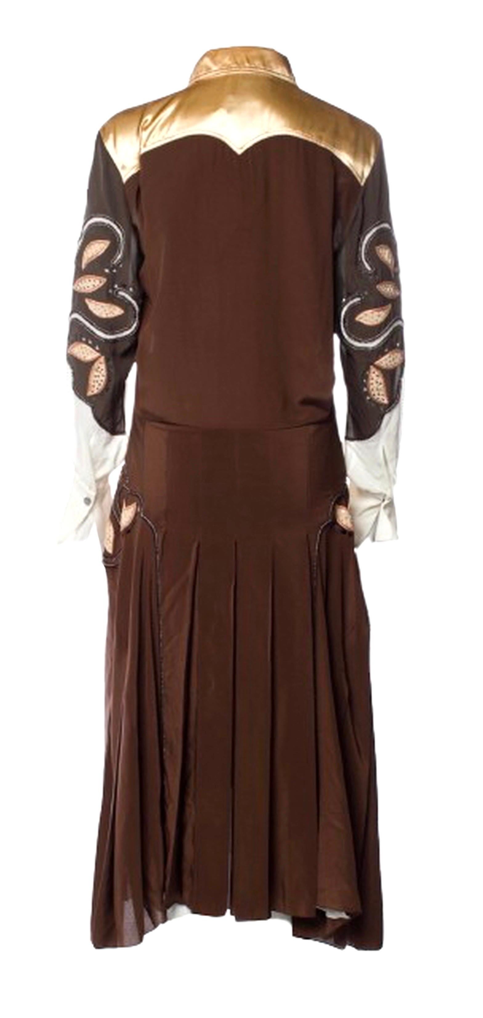 Chloé - Vestito midi occidentale in seta con borchie e ricami - FR 36 In condizioni ottime in vendita a Woodland Hills, CA