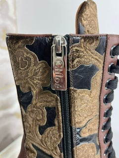 Chloe Rylee Brocade & Stud Ankle Boots