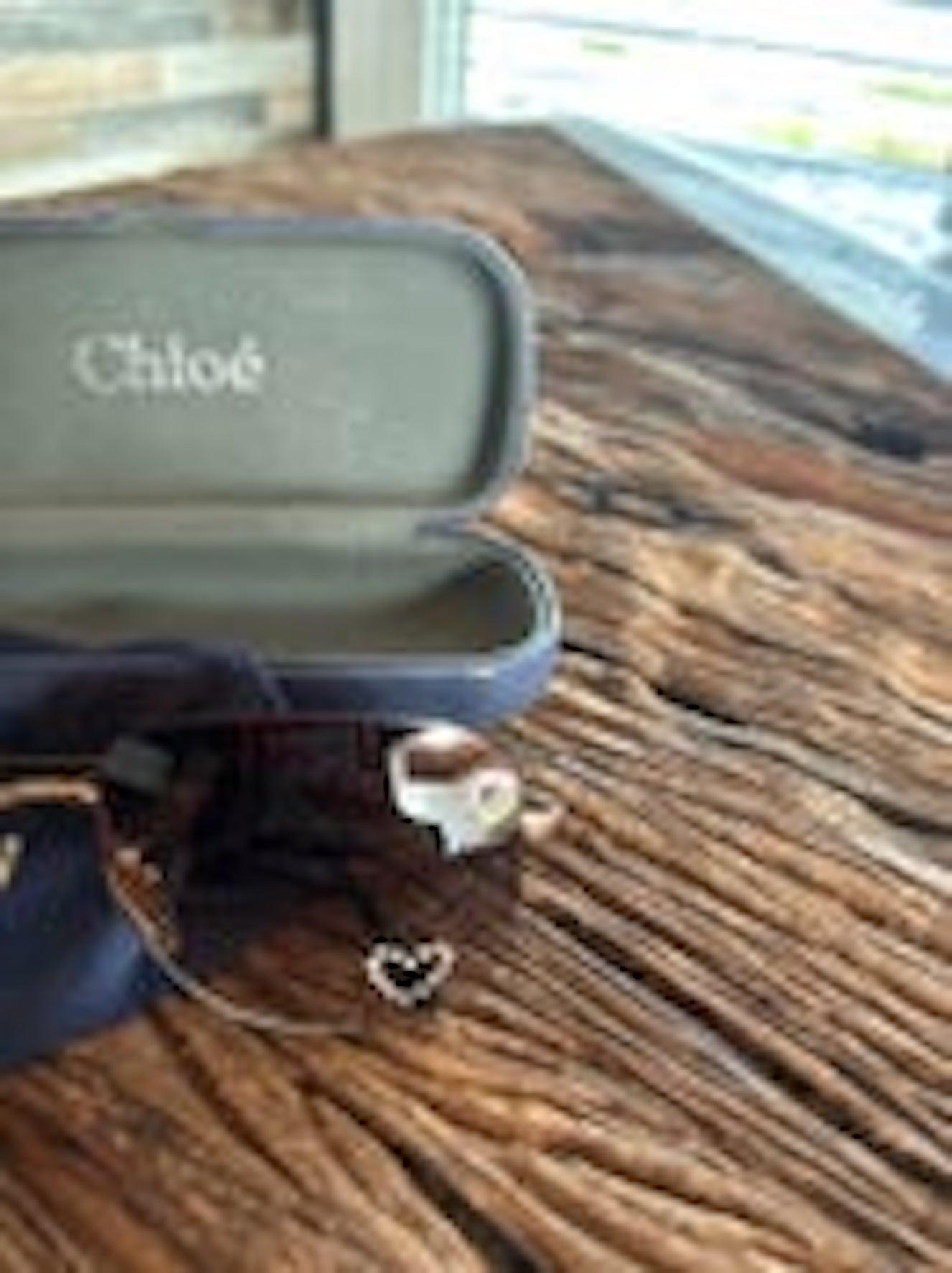  Lunettes de soleil Chloe S/S 1999 à cœur marron Unisexe 