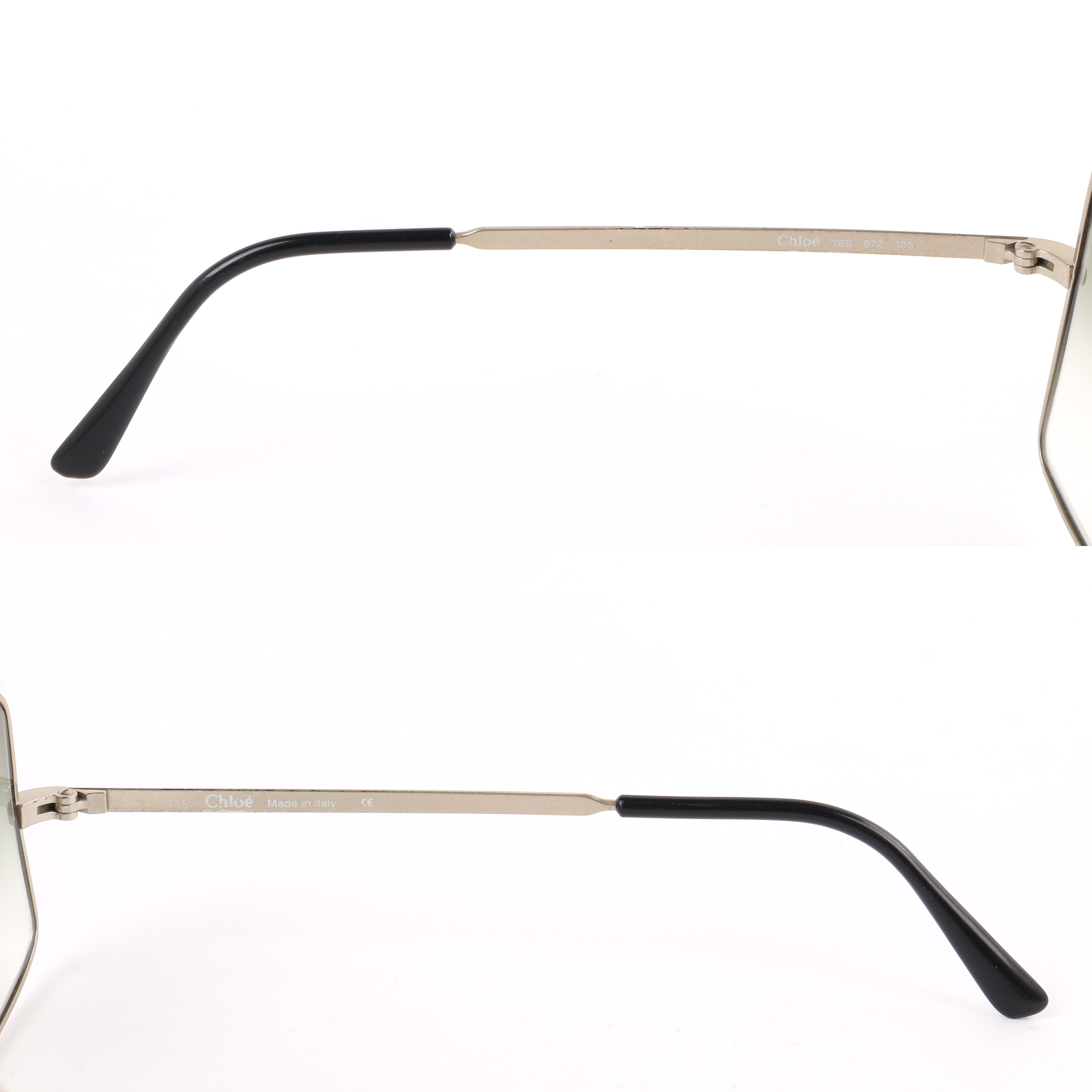 Lunettes de soleil asymétriques dorées à monture métallique avec écran CHLOE P/E 2001, Stella McCartney en vente 1