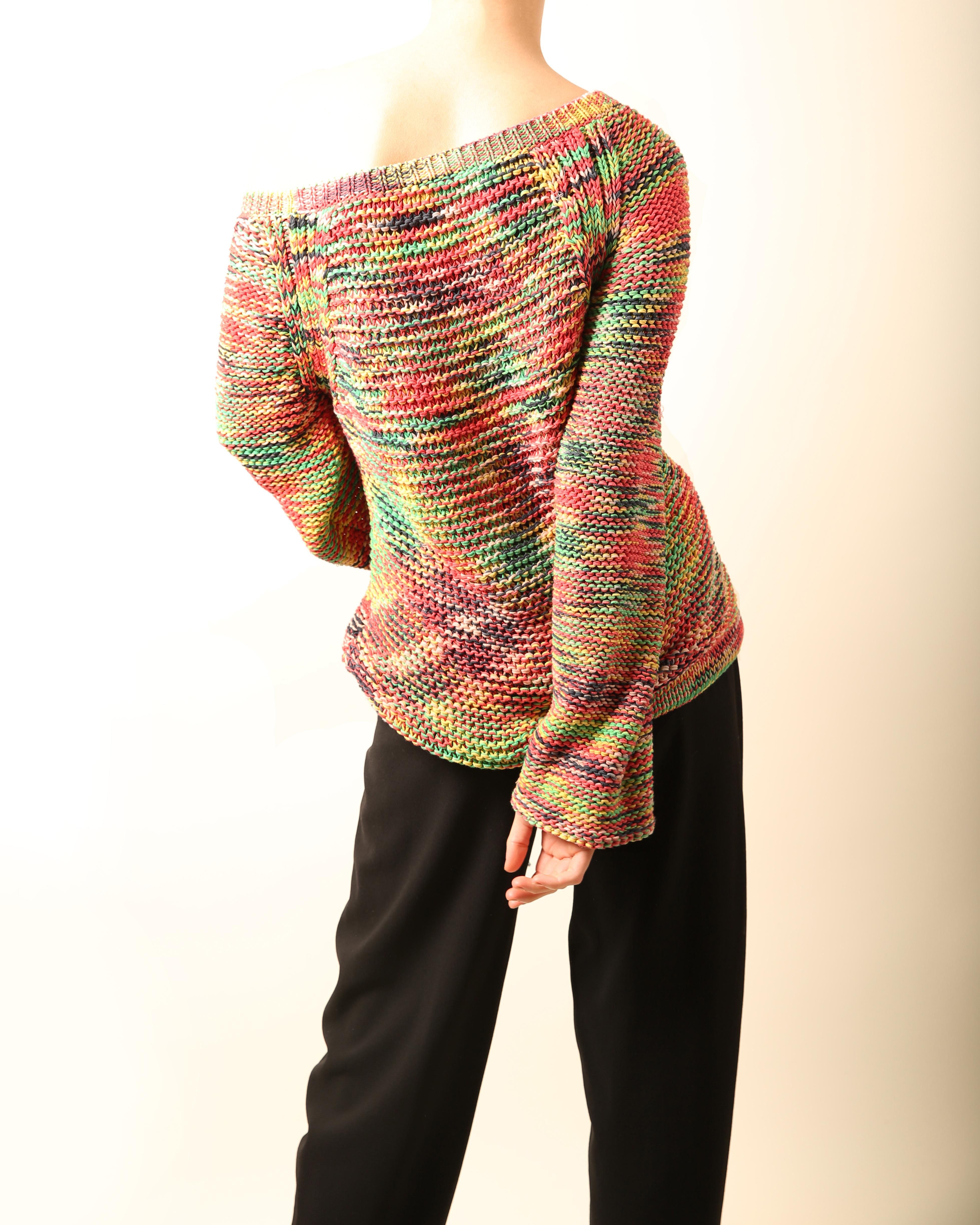 Beige Chloe S/S 2016 oversized chunky knit knitted orange rainbow slouch sweater