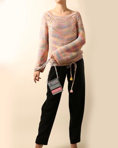 Chloe S/S 2016 oversized chunky knit knitted pink pastel rainbow slouch sweater