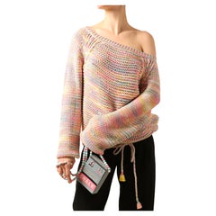 Chloe S/S 2016 oversized chunky knit knitted pink pastel rainbow slouch sweater