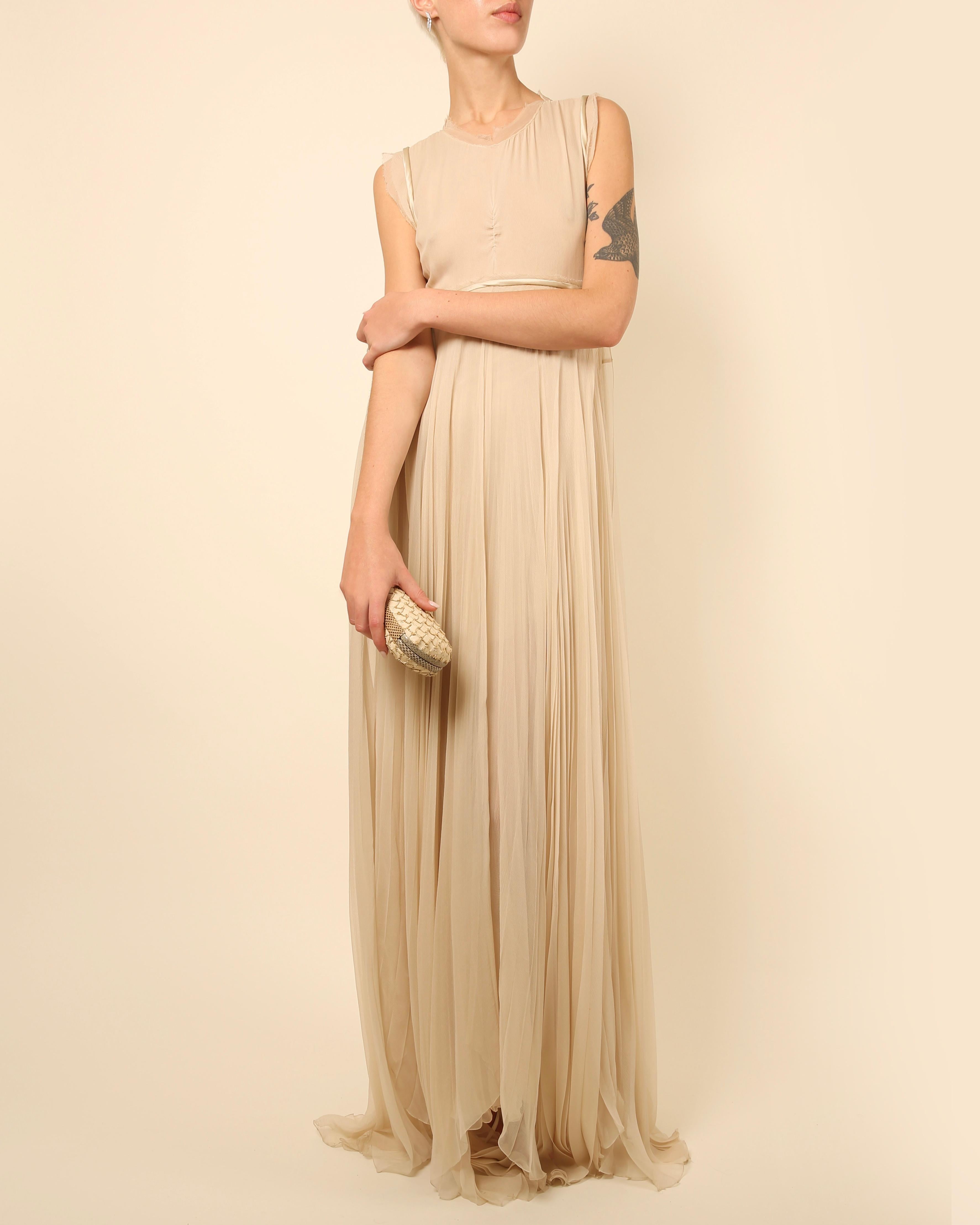 Chloe S/S10 ivory white beige chiffon silk layered sleeveless wedding dress gown For Sale 2