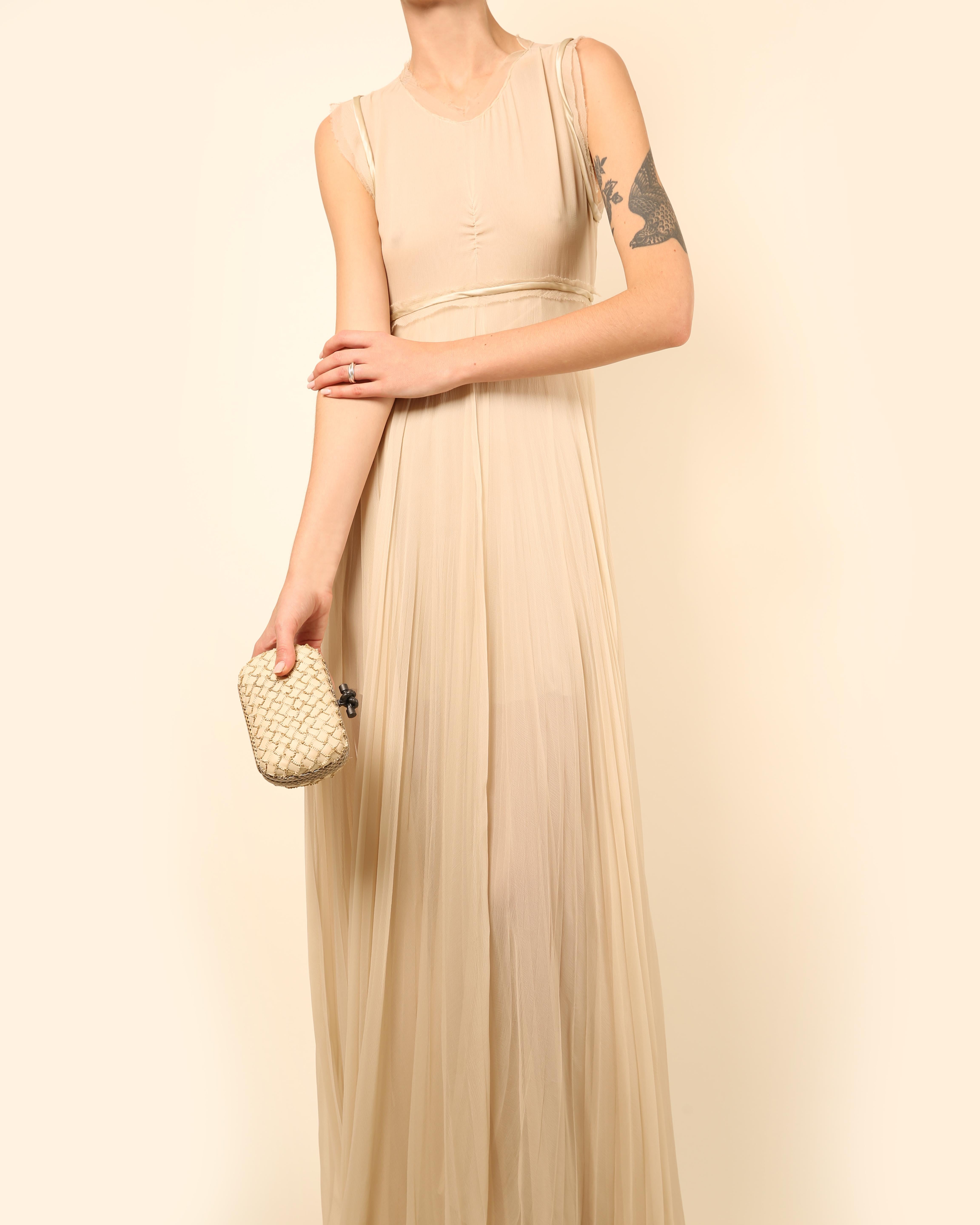 Chloe S/S10 ivory white beige chiffon silk layered sleeveless wedding dress gown For Sale 5