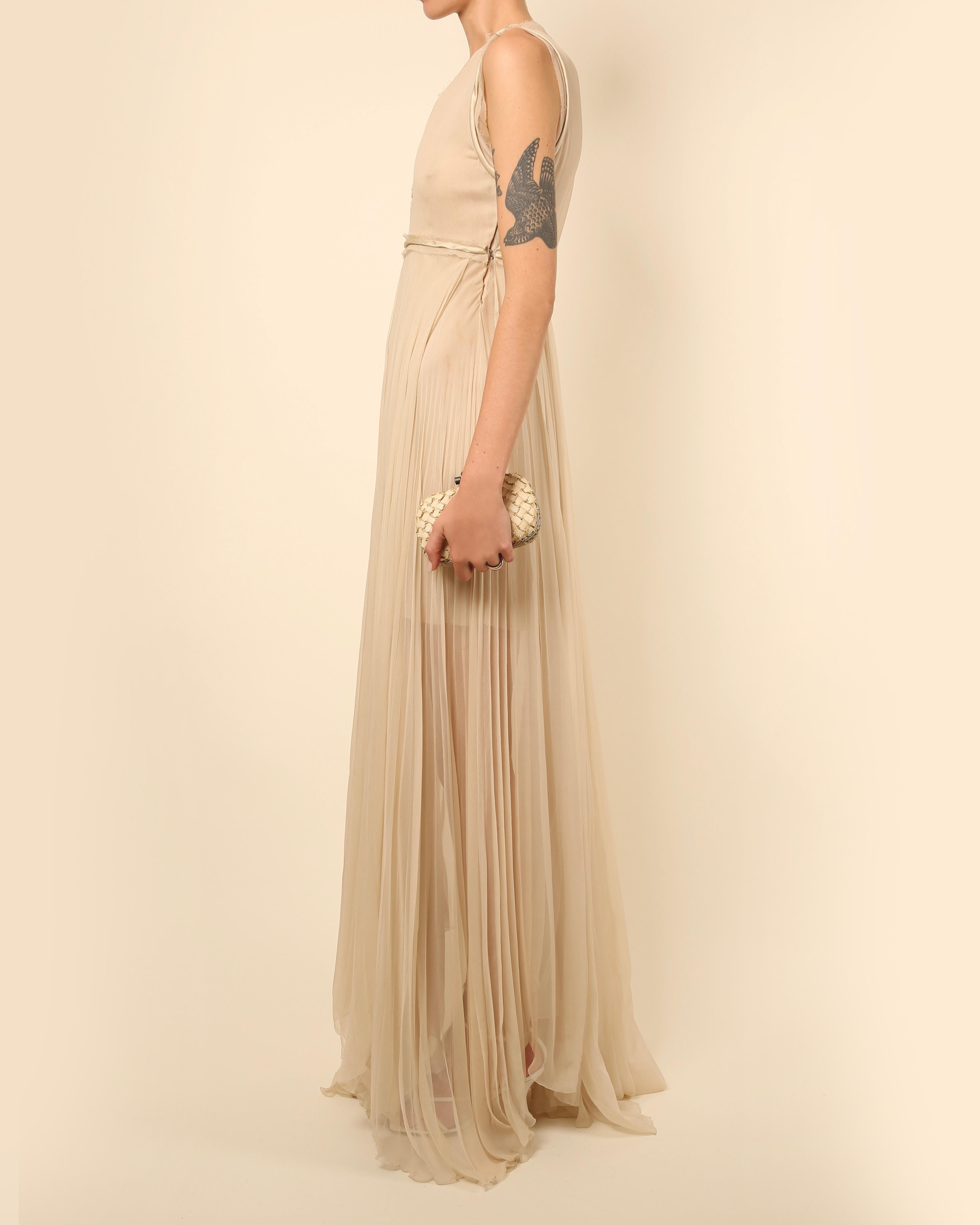 Chloe S/S10 ivory white beige chiffon silk layered sleeveless wedding dress gown For Sale 6