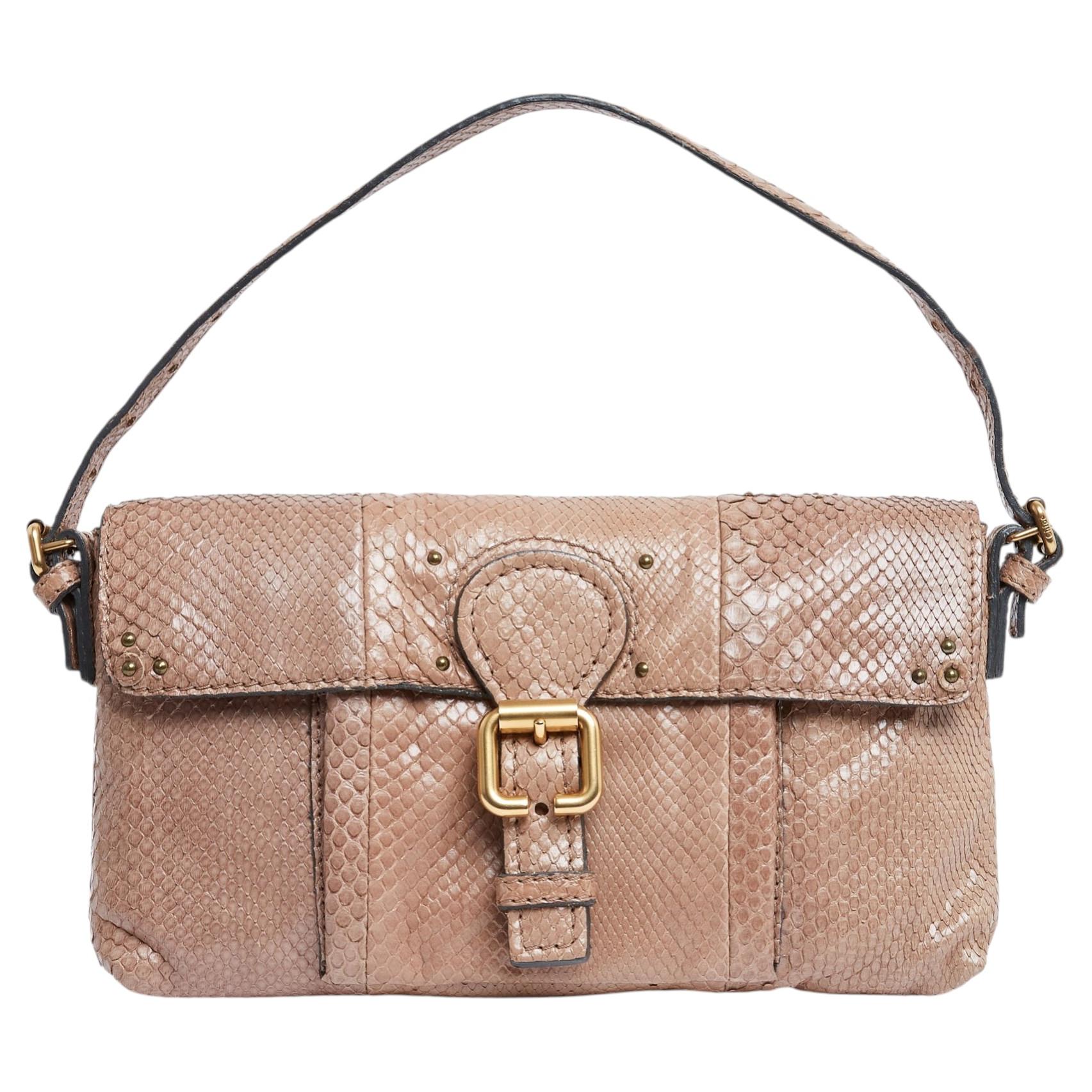 Chloé Sac Cuir Beige Rose 2005s Paddington Nude Leather Shoulder Bag Chloe