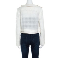 Chloe Sail White Textured Open Front Jacket S