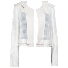 Chloe Sail White Textured Open Front Jacket S